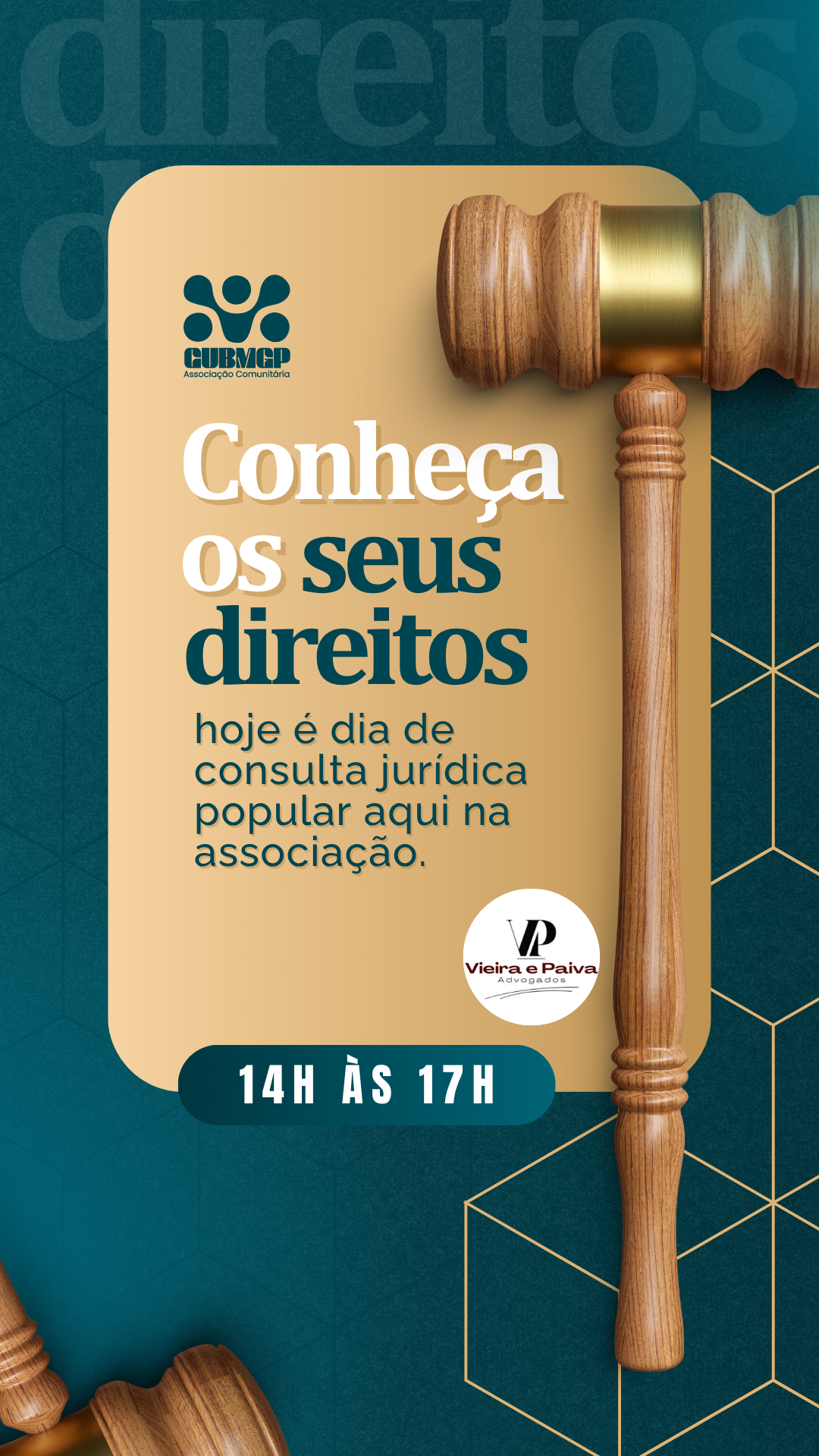 BANNER DE DIVULGAÇÃO DOS ATENDIMENTO JURIDICOS