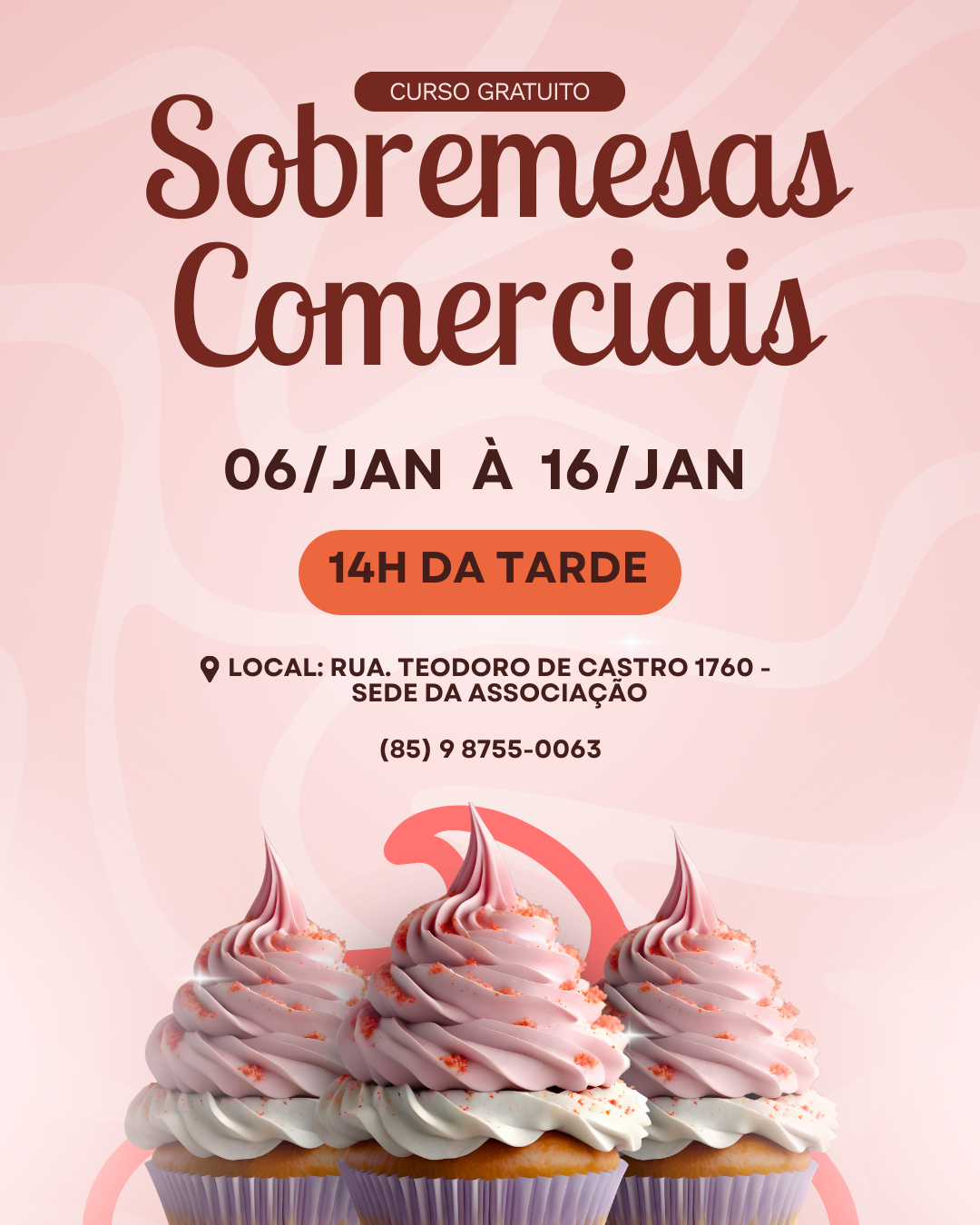 banner de divulgação do curso de doces comerciais